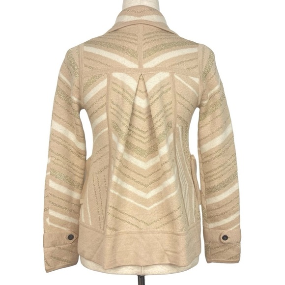 DVF  Metallic Stripe Double Breasted Knit Cardigan Sweater - Size S/M - Picture 2 of 13